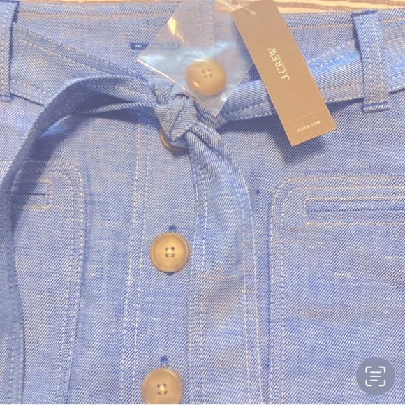 J.Crew Women’s 6P Irish Linen Brand New Button Front Skirt Blue NWT - Picture 5 of 10